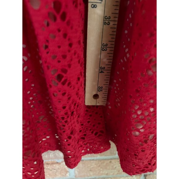 Anthropologie Postmark Dress Sunstream Eyelet Red Boho Prairie Cutout - Picture 11 of 14